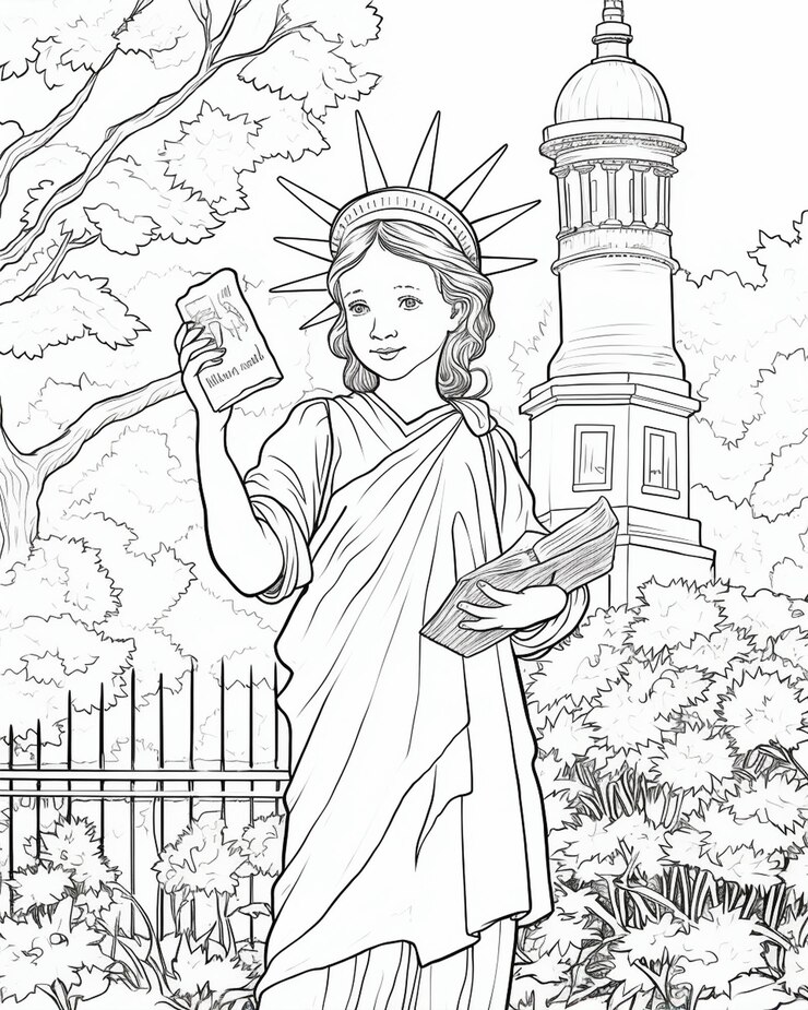 Foto páginas para colorir impressível estátua da liberdade
