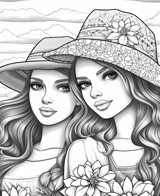 Desenho e Imagem BFF Juntos para Colorir e Imprimir Grátis para Adultos e  Crianças (Meninas e Meninos) 