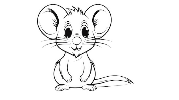 Páginas para colorir simples para mouse infantil