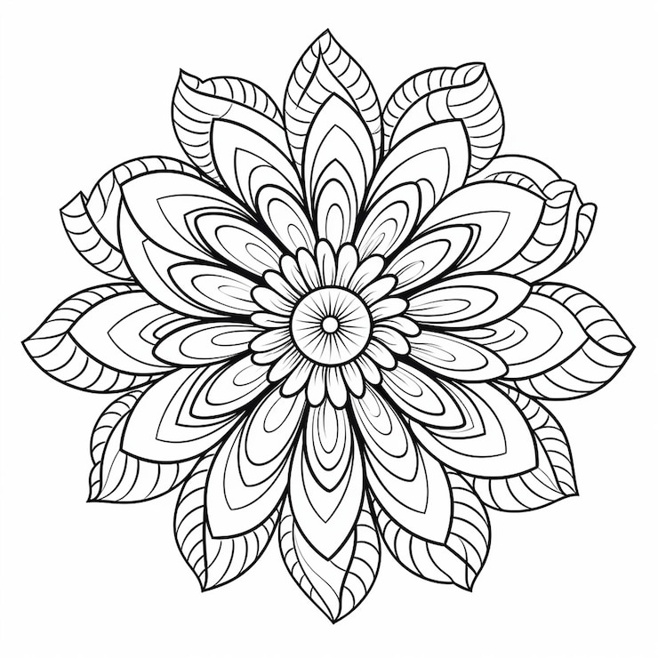 Foto páginas sencillas para colorear flores para adultos