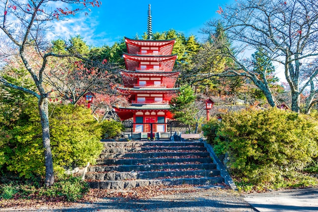 Foto pagoda chureito de fuji