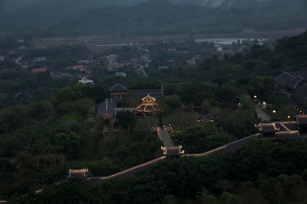 Pagoda de Bai Dinh vista do ar