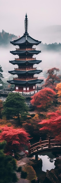 una pagoda en el jardín