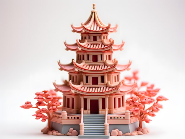 Pagoda de madera en miniatura Edificios sagrados del budismo