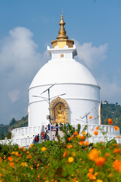 Foto pagoda de la paz de nepal