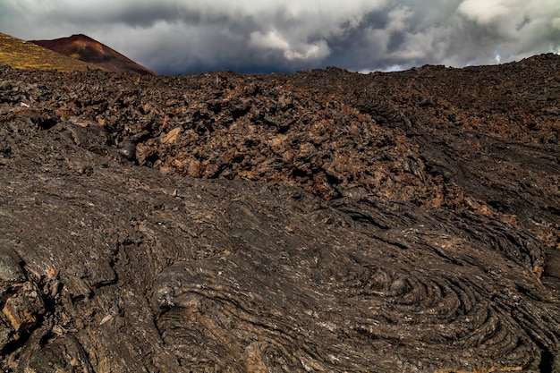 Pahoehoe-Lavafeld auf Hawaiis Big Island Chain of Craters Road Volcano National Park