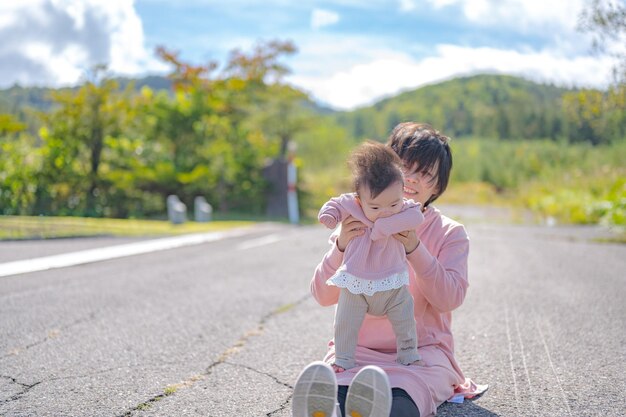 Pai e carga longa no Japão