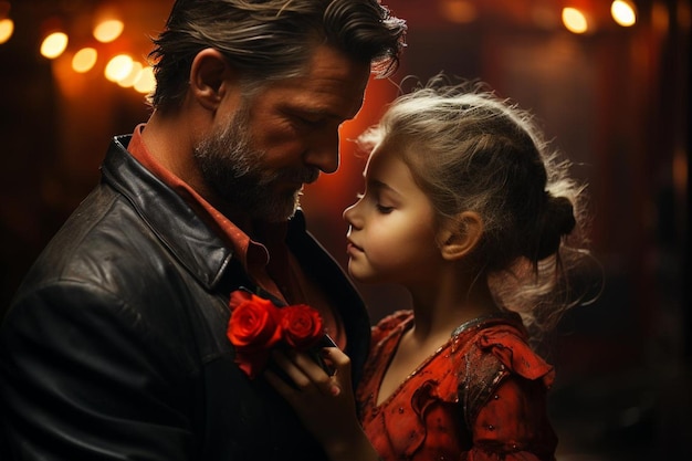 Pai e filha a dançar