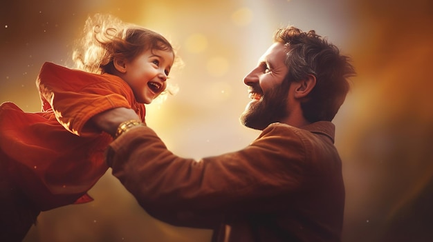 Foto pai e filho pai segurando filha pai e filha pai com filha pai barbudo