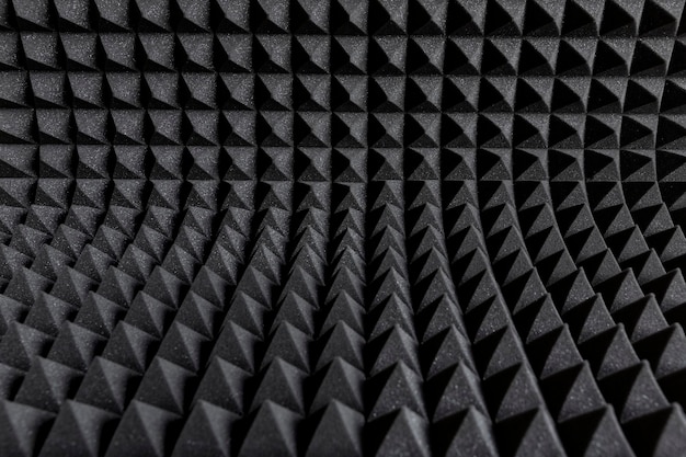 Painéis de espuma de isolamento acústico formando um padrão Insonorização de áudio em estúdio