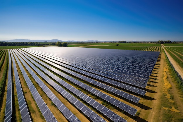 Painéis solares em vista aérea