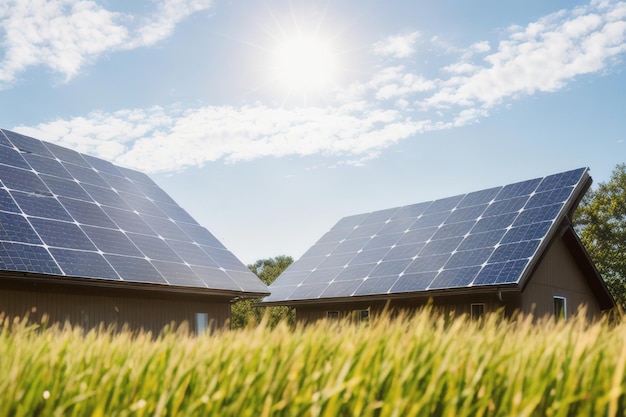 Painéis solares IA geradora de energia amiga do ambiente