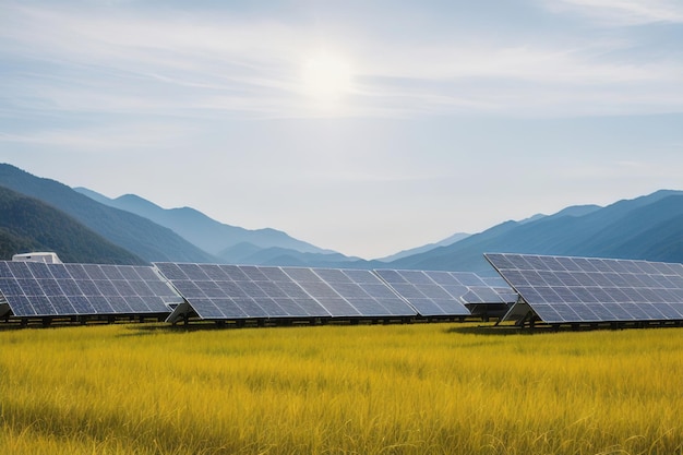 Painéis solares IA geradora de energia amiga do ambiente