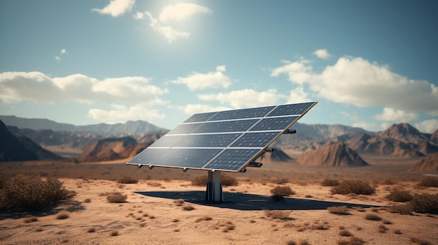 Foto painéis solares no deserto acidentado