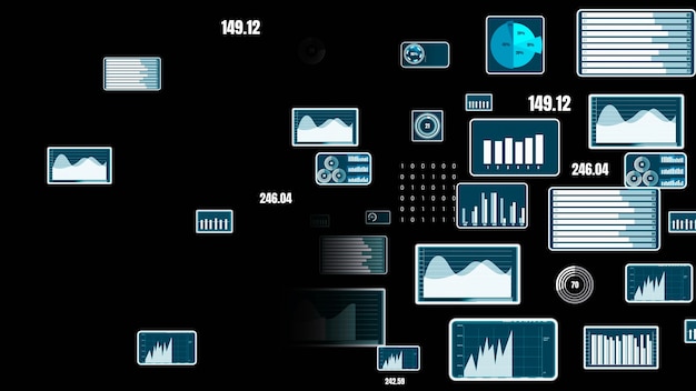 Painel de controle de negócios visionário para análise de dados financeiros