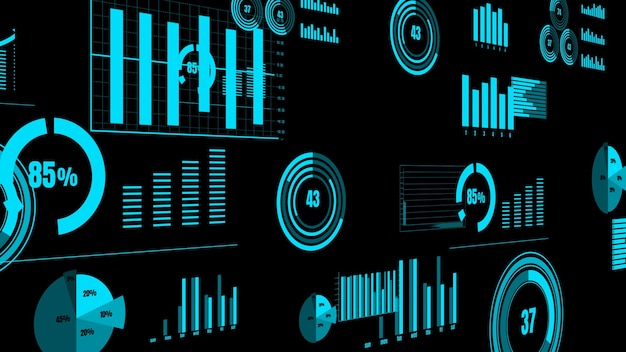 Foto painel de controle de negócios visionário para análise de dados financeiros