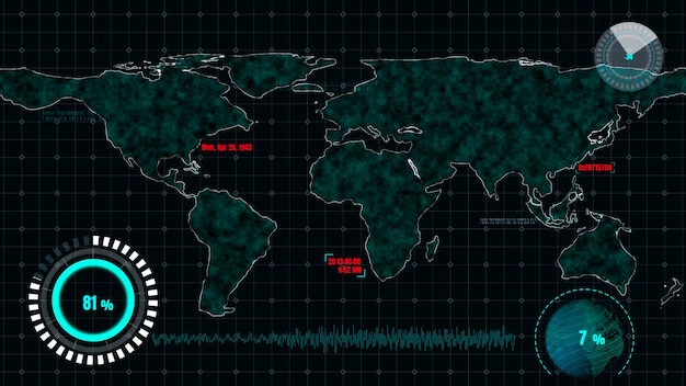Painel de interface de usuário futurista para análise de big data em gráfico de informações