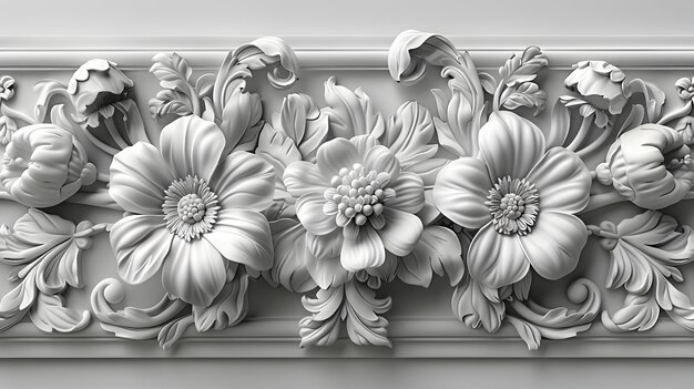 Foto painel de parede floral 3d com influência arquitetônica