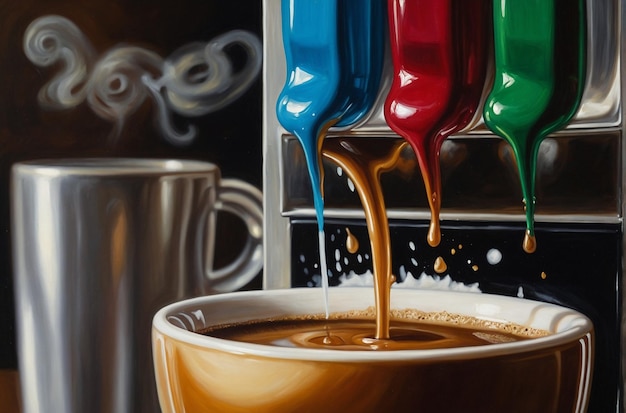 Foto painting visual coffee joy