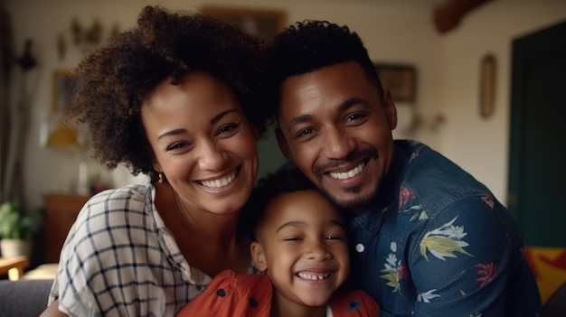 Pais afetuosos adultos afro-americanos mãe e pai abraçar aconchego no sofá engraçado pouco