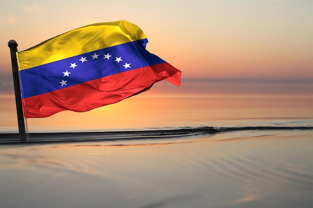 Un país de la bandera nacional de venezuela en un fondo de ver