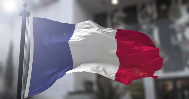 País da bandeira nacional da França acenando a bandeira Política e ilustração de notícias