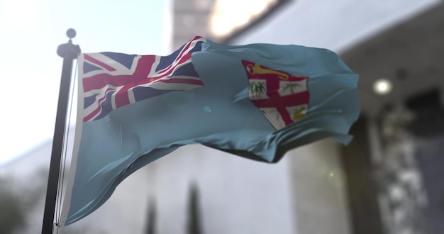 País da bandeira nacional de Fiji agitando a bandeira Política e ilustração de notícias