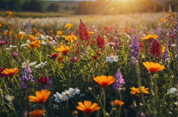 Foto país das maravilhas das flores selvagens endless fiel