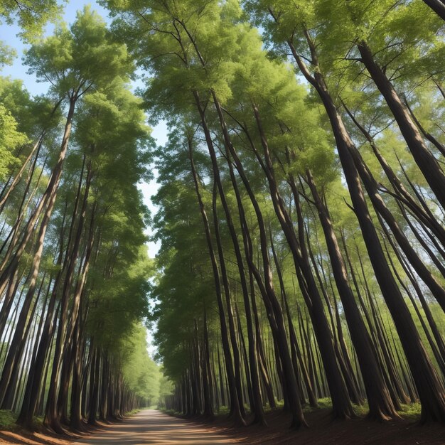 País das maravilhas do inverno na Coreia do Sul Existem muitos pinheiros