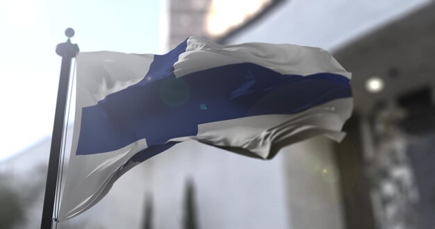 País de bandeira nacional da Finlândia agitando a bandeira Política e ilustração de notícias