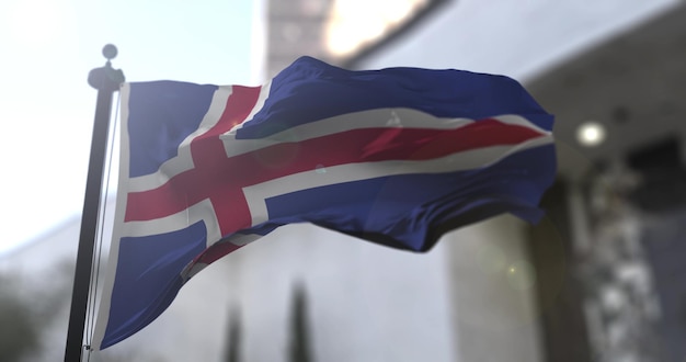 País de bandeira nacional da Islândia acenando a bandeira Política e ilustração de notícias