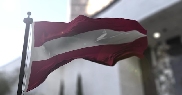 País de bandeira nacional da Letônia agitando bandeira Política e ilustração de notícias