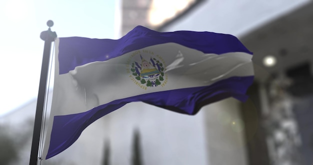 País de bandeira nacional de El Salvador agitando bandeira Política e ilustração de notícias