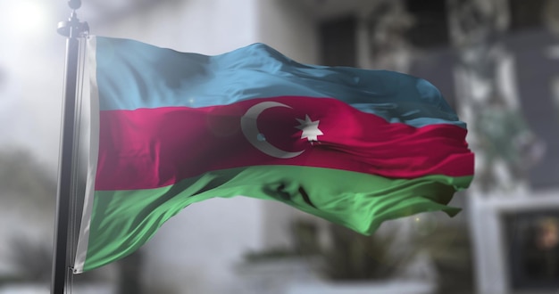 País de bandeira nacional do Azerbaijão acenando bandeira Política e ilustração de notícias