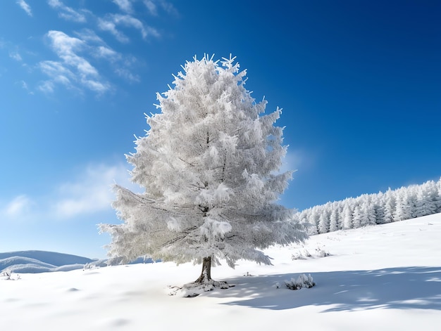 País de las maravillas de invierno en el bosque