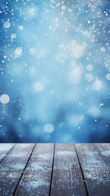 El País de las Maravillas de Invierno con fondo azul borroso
