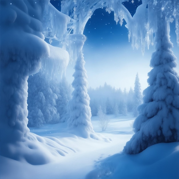 el país de las maravillas de invierno y mostrando la nieve