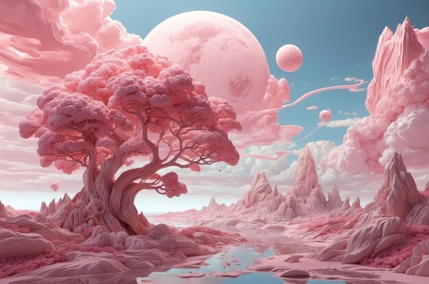 Foto paisagem abstrata em rosa