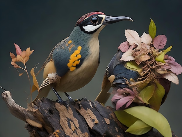 Paisagem africana fotográfica com a silhueta de muitos animais ao pôr do sol generativo ai