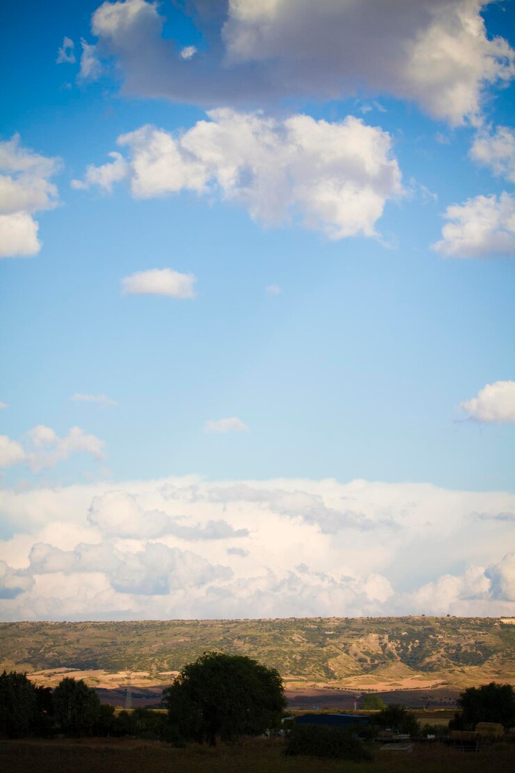Foto paisagem ao pôr do sol, espanhol rural, castilla la-mancha
