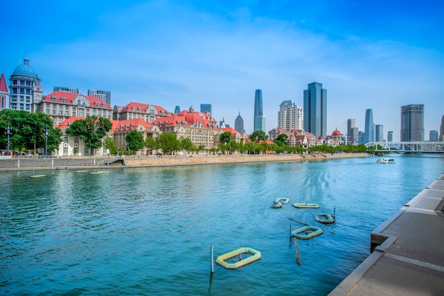 Paisagem arquitetônica urbana em tianjin, china