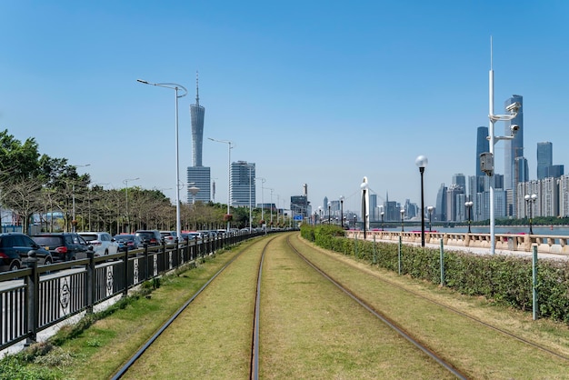 Paisagem arquitetônica urbana moderna de Guangzhou