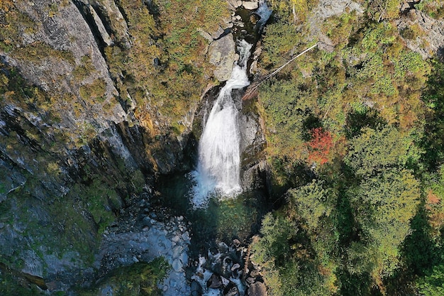 paisagem cachoeira, montanha altai rússia, lago teletskoye