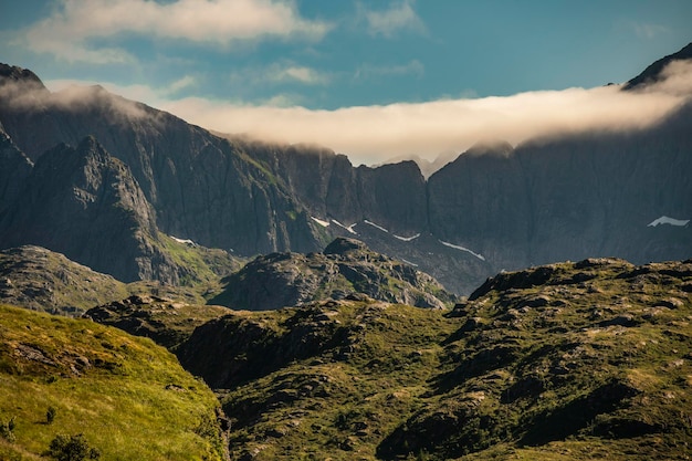 Paisagem cênica de Nordland County, Noruega, área de Lofoten