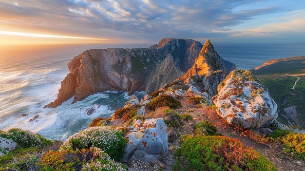 Foto paisagem cênica do cabo roca cabo da roca sintra