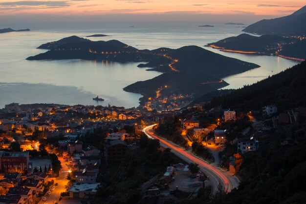 Foto paisagem cidade mediterrânea baía de kash