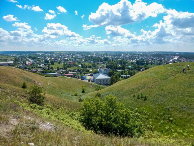 paisagem com árvores e céu