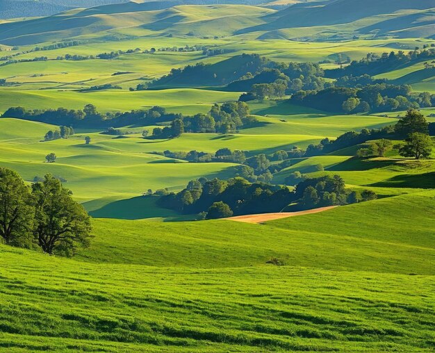 paisagem com belas colinas verdes Toscana Itália