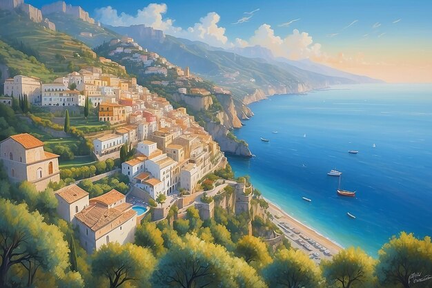 Paisagem com costa de Amalfi