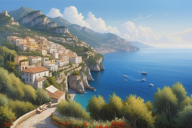 Paisagem com costa de Amalfi